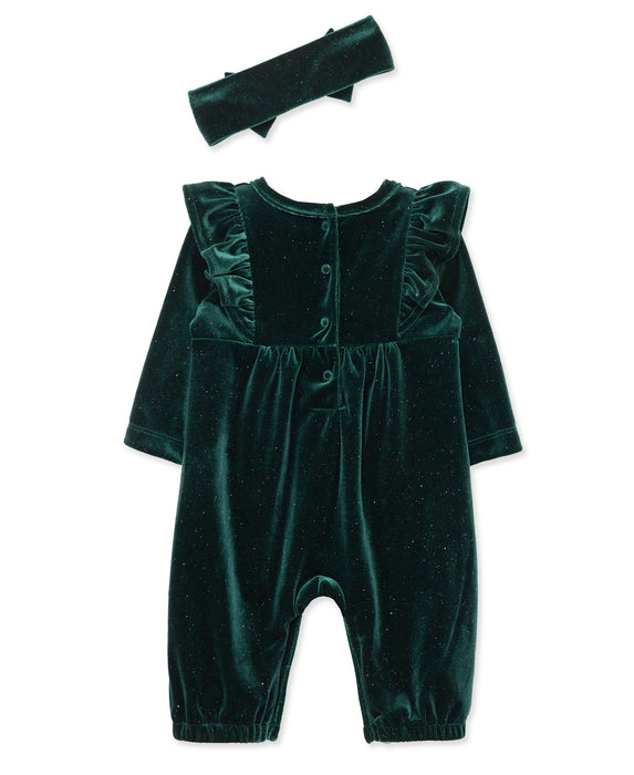 Little Me Sparkle Jumpsuit with Headband