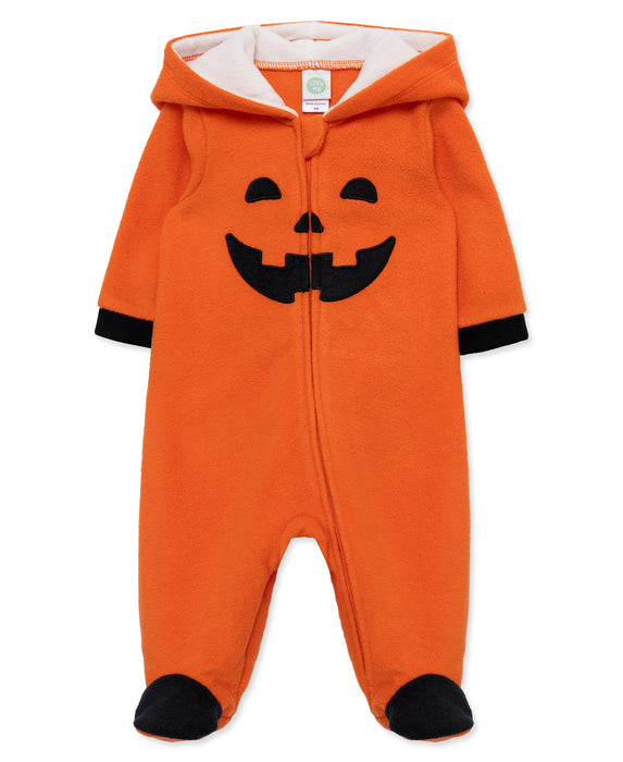 Little Me Pumpkin Fleece Footie