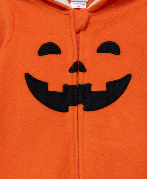 Little Me Pumpkin Fleece Footie