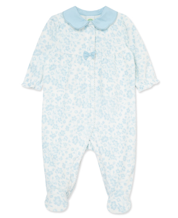 Little Me Floral Toile Velour Footie