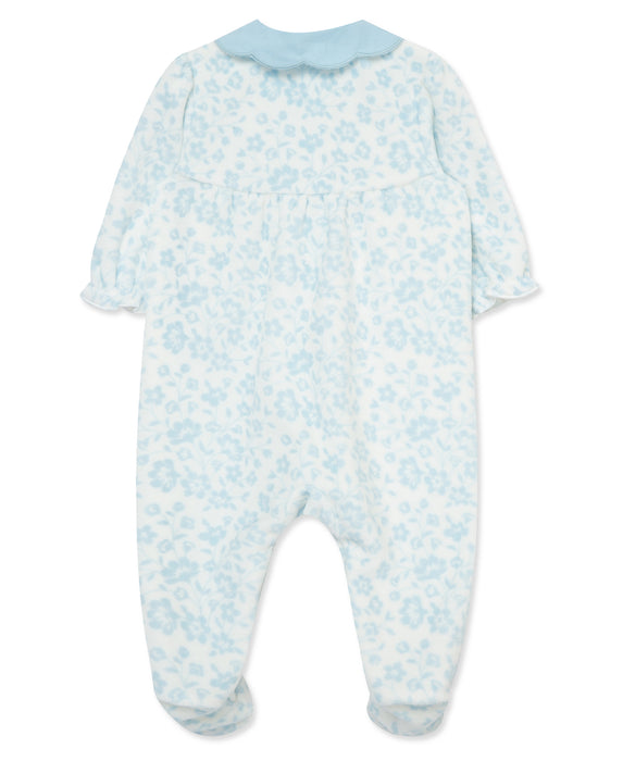 Little Me Floral Toile Velour Footie