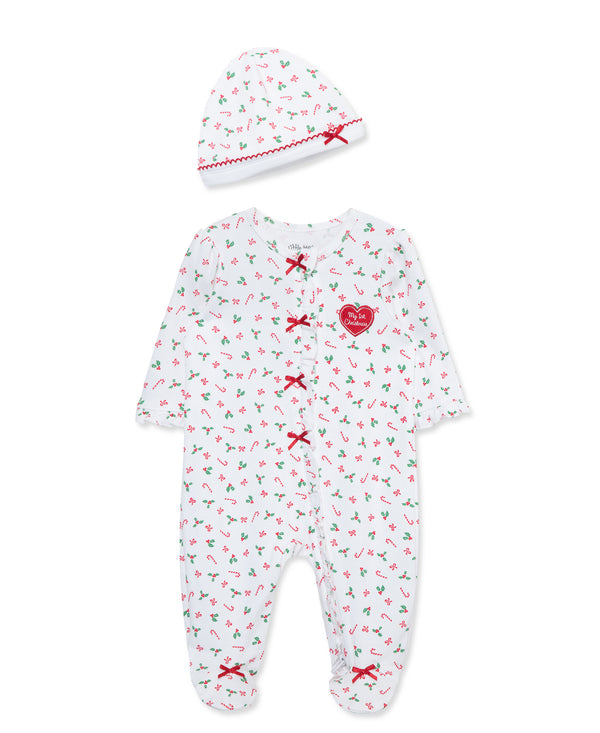 Little Me Candy Cane Footie with Hat