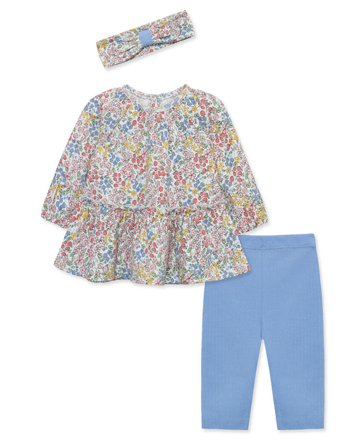 Little Me Garden Floral Tunic Set with Headband