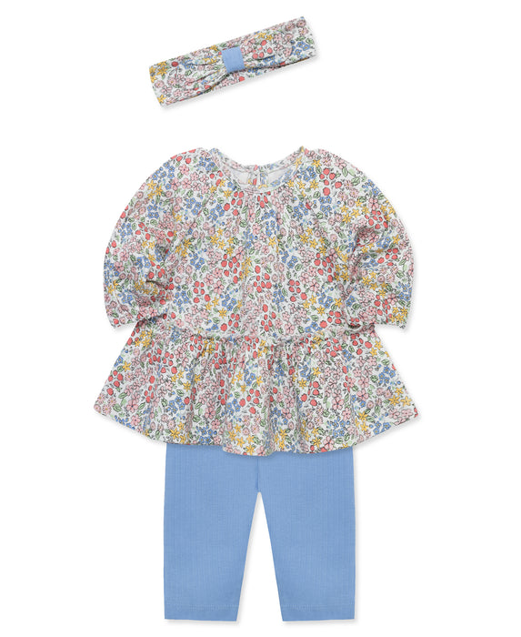 Little Me Garden Floral Tunic Set with Headband