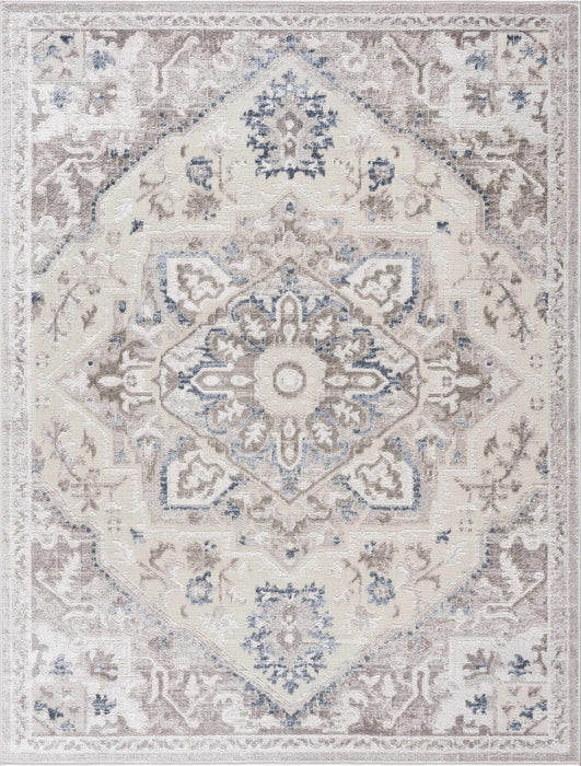 Hauteloom Bakir Blue Hues Gray Medallion Area Rug - Limited Edition