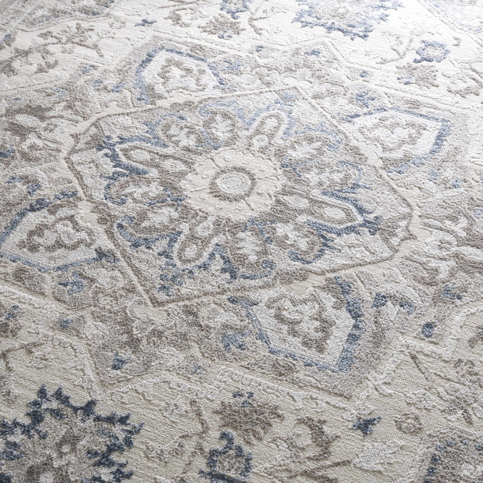 Hauteloom Bakir Blue Hues Gray Medallion Area Rug - Limited Edition