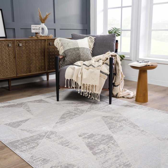 Hauteloom Basia Gray Geometric Modern Rug - Limited Edition