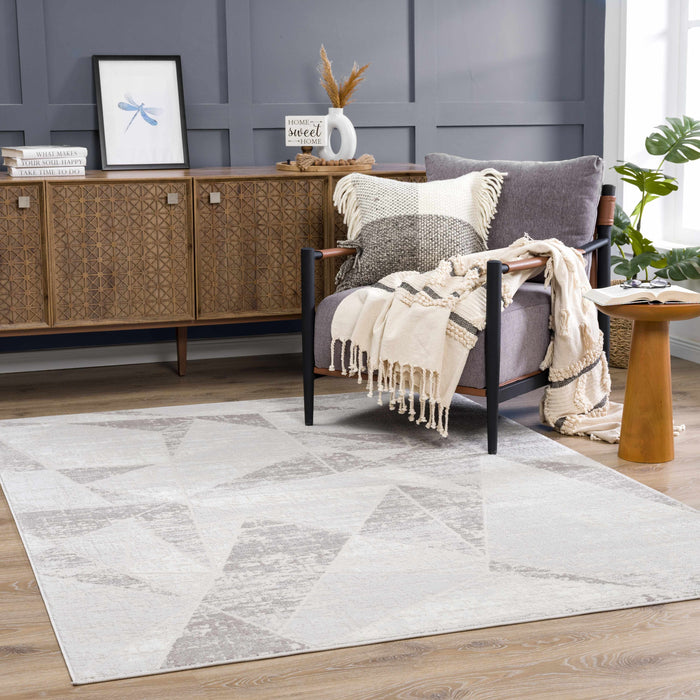 Hauteloom Basia Gray Geometric Modern Rug - Limited Edition