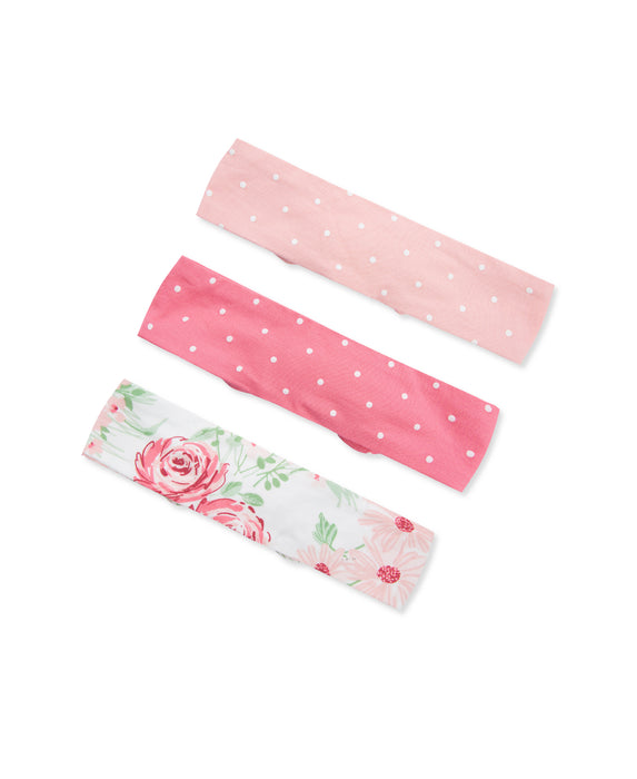 Little Me Lush Floral 3 Pack Headband Set