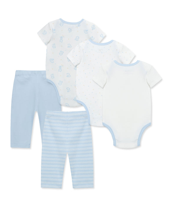 Little Me Cuddles 5 Piece Bodysuit and Pants Set