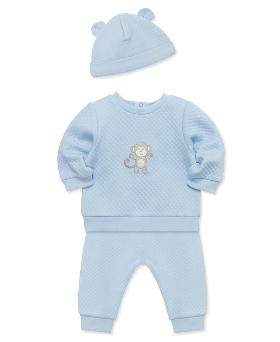 Little Me Cuddles Quilted Pant Set with Hat