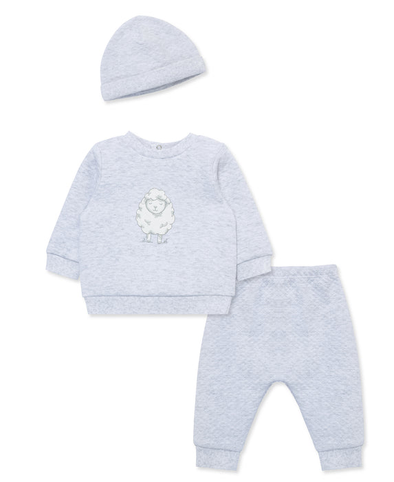 Little Me Snuggles Quilted Pant Set with Hat