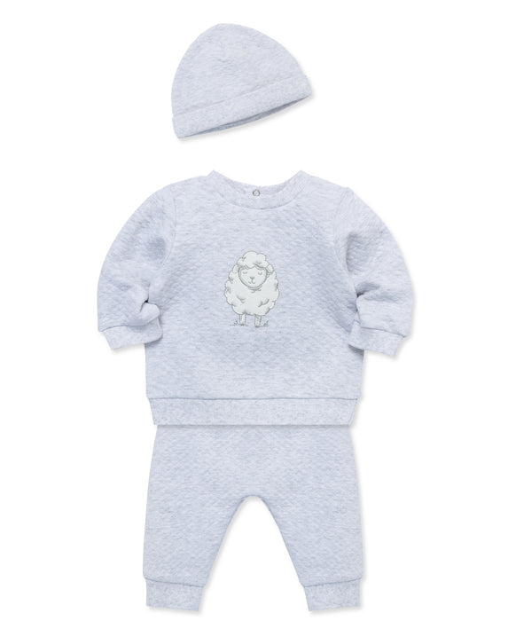 Little Me Snuggles Quilted Pant Set with Hat