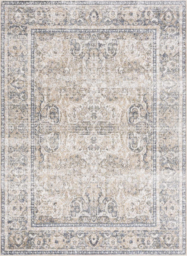 Hauteloom Arias Cream & Blue Washable Area Rug