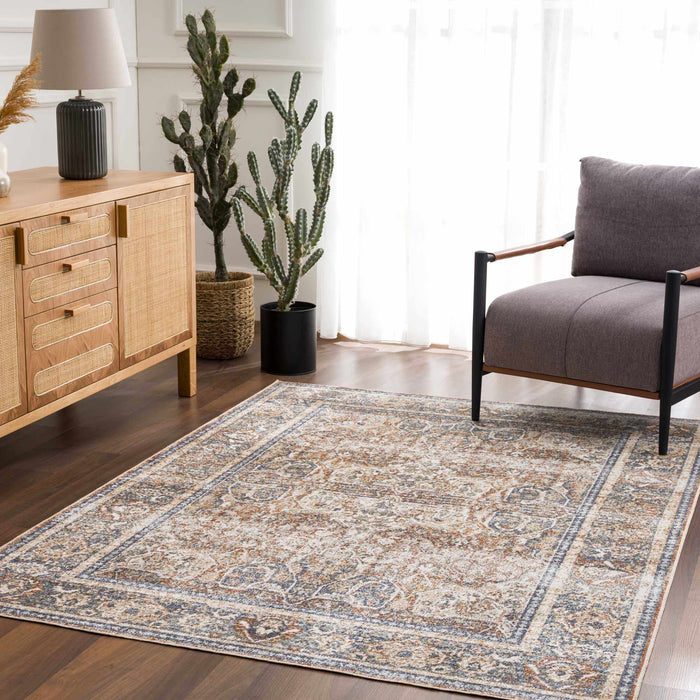 Hauteloom Arias Beige Blue Washable Area Rug