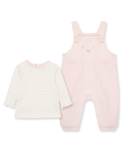 Little Me 2 Piece Overall Set - Pink