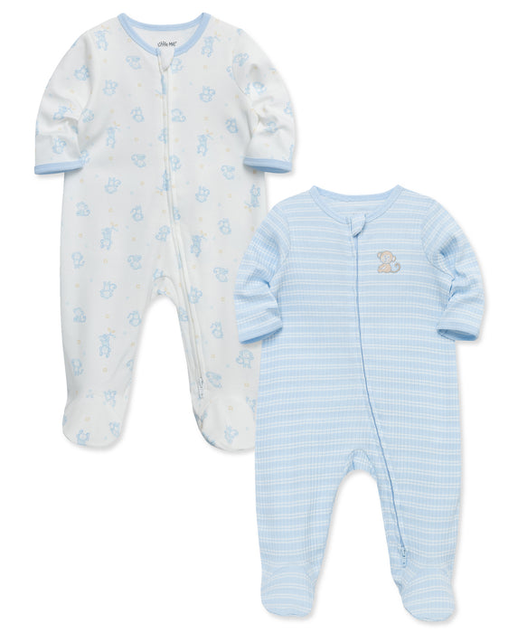 Little Me Cuddles 2 Pack Footie Set