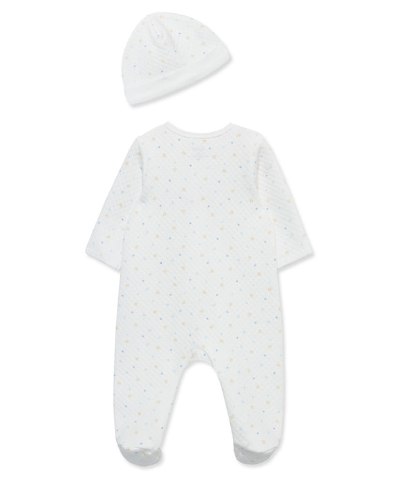 Little Me Cuddles Quilted Footed Coverall with Hat