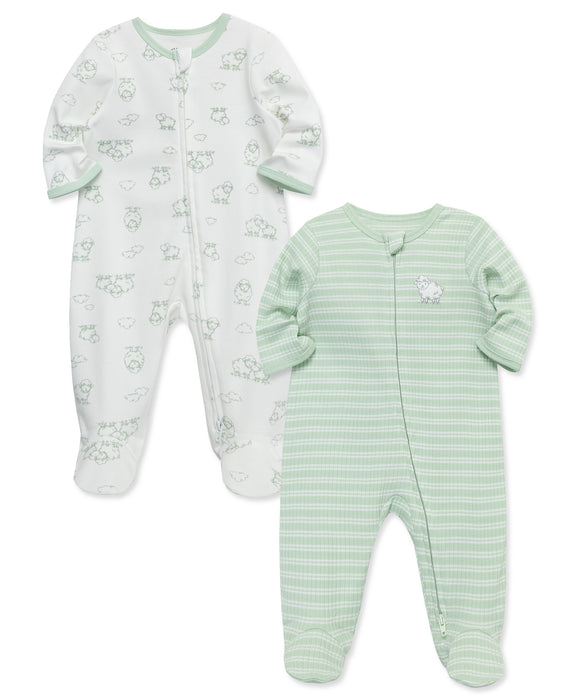 Little Me Snuggles 2 Pack Footie Set