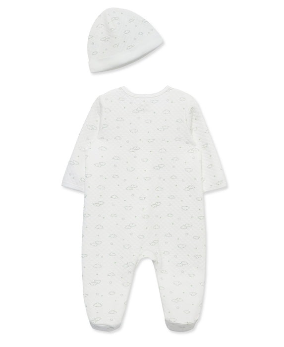 Little Me Snuggles Quilted Footed Coverall with Hat