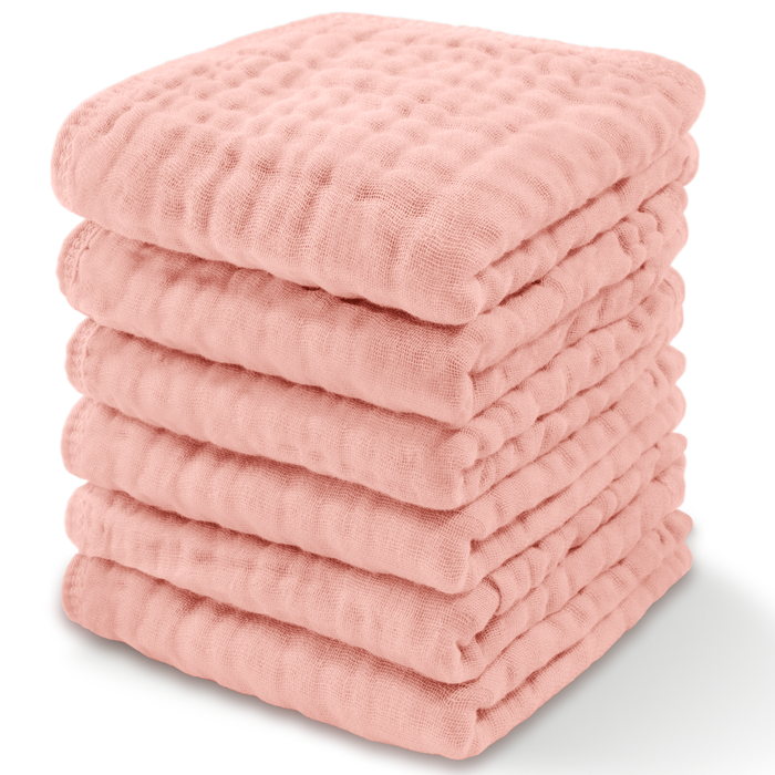 Comfy Cubs Muslin Cotton Baby Washcloths - Lace Pink