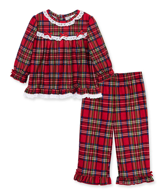 Little Me Girls Plaid 2 Piece Pajama