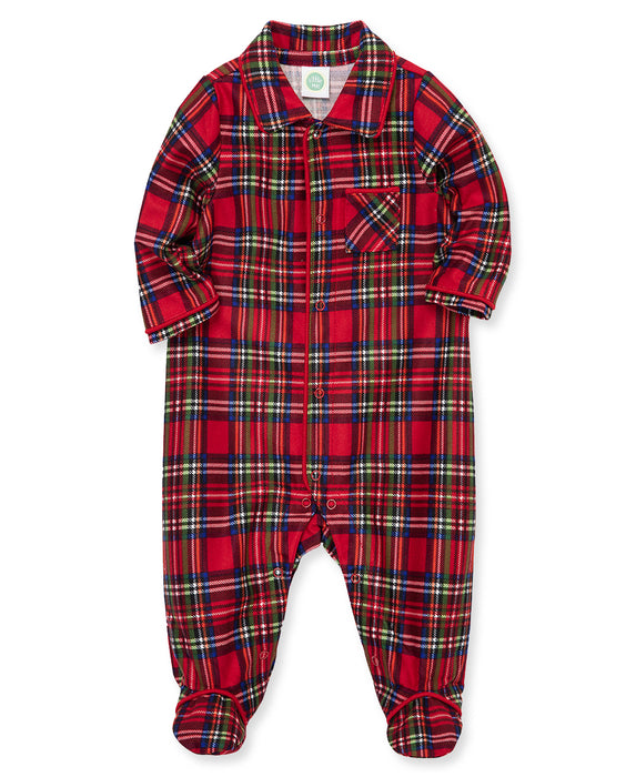 Little Me Boy Plaid Footie