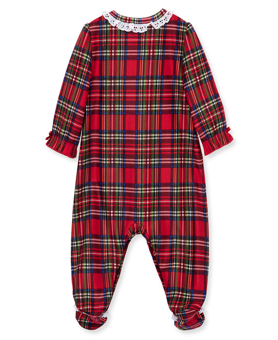 Little Me Girl Plaid Footie