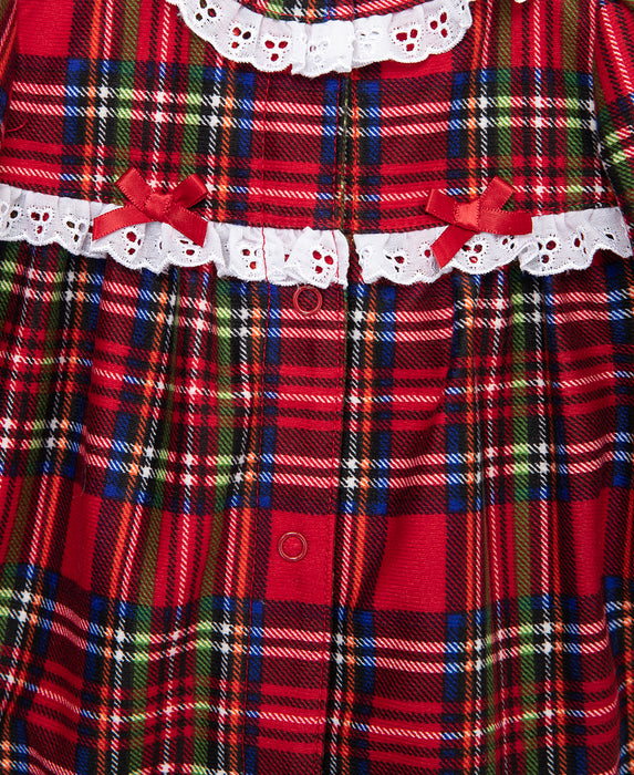 Little Me Girl Plaid Footie