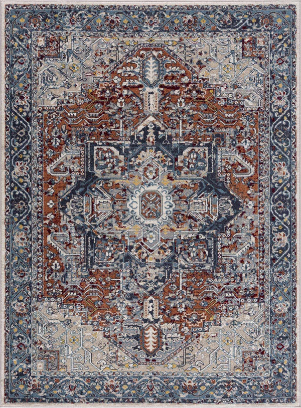 Hauteloom Cabacungan Blue & Rust Washable Area Rug