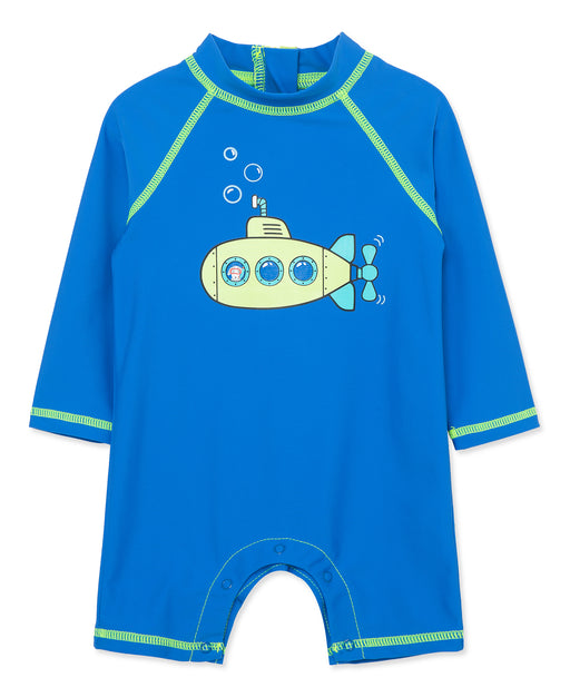 Little Me Blue Submarine Rashguard Swimsuit