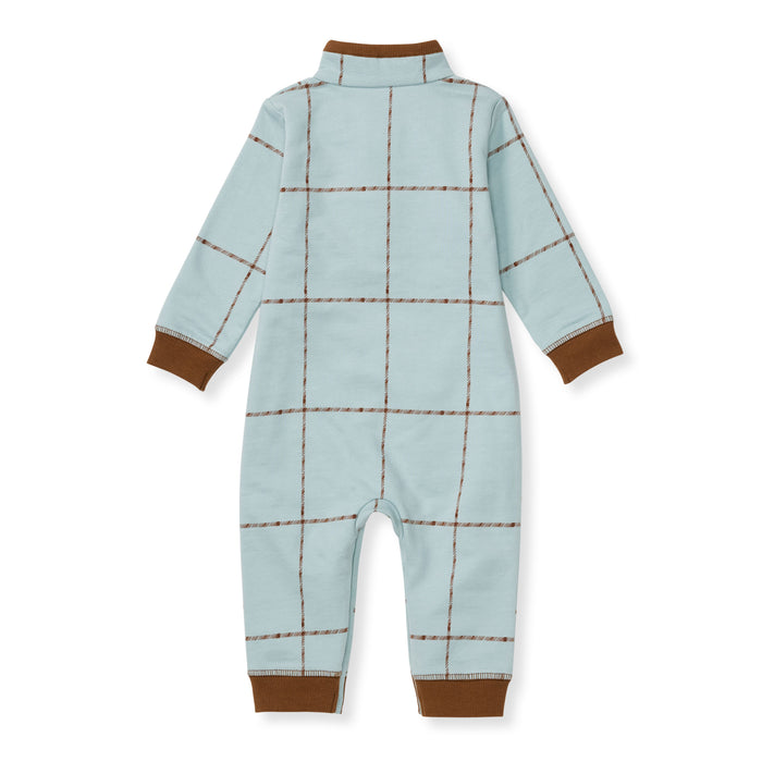 Burt's Bees Quarter Zip Window Plaid Jumpsuit