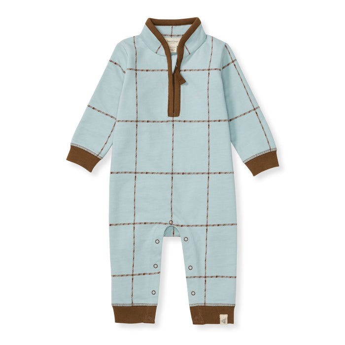 Burt's Bees Quarter Zip Window Plaid Jumpsuit