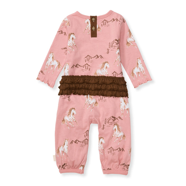 Burt's Bees Horse Love Romper with Ruffle