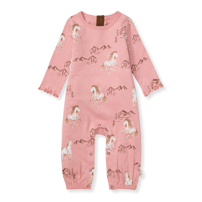 Burt's Bees Horse Love Romper with Ruffle