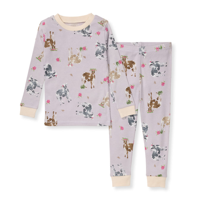 Burt's Bees Little Moo 2 Piece Pajama Set