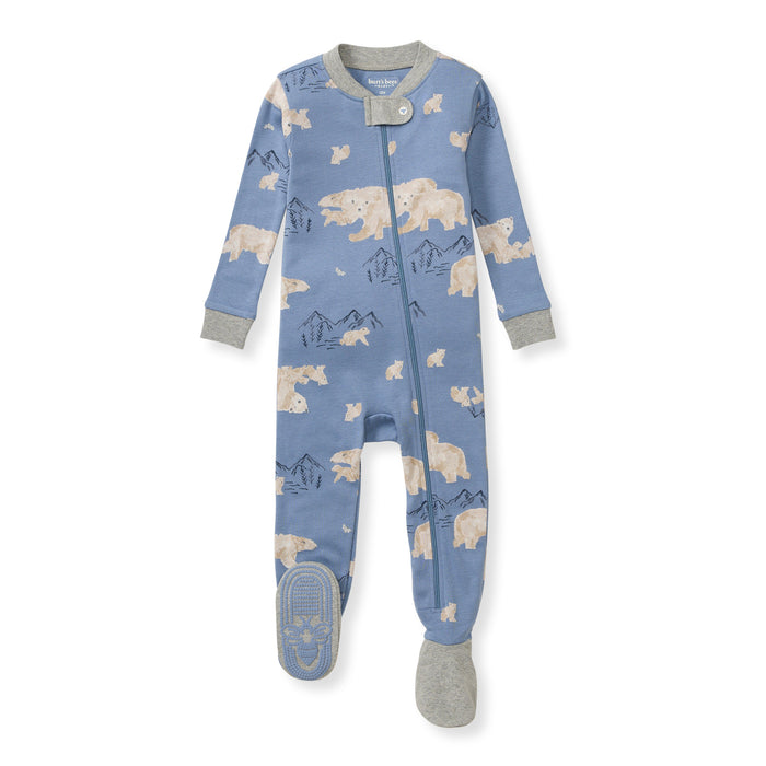 Burt's Bees Polar Mountain Footed Sleeper Gray