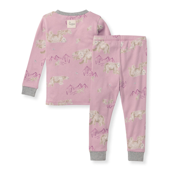 Burt's Bees Polar Mountain 2 Piece Pajama Set Pink