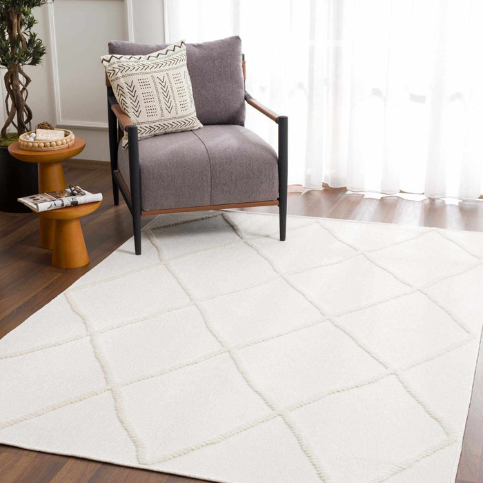 Hauteloom Amani White Washable Area Rug