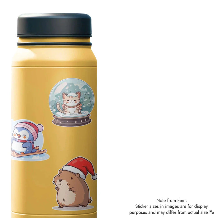 Stick With Finn Santa Hat Capybara Sticker