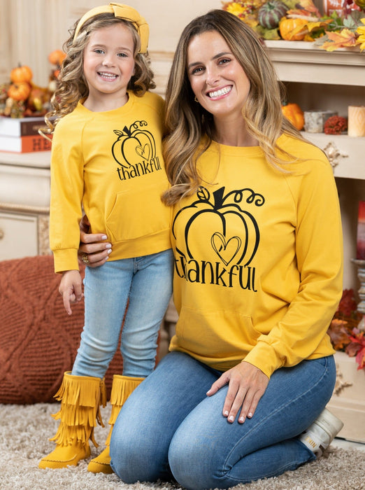 Mia Belle Girls Mommy and Me Thankful Pouch Top