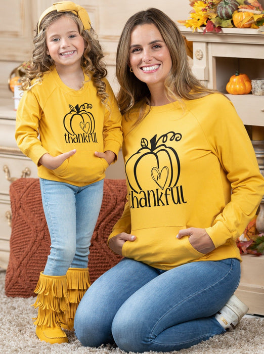 Mia Belle Girls Mommy and Me Thankful Pouch Top