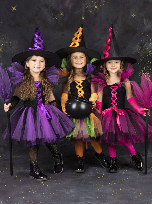 Mia Belle Girls Deluxe Witch Trio Tutu Costume Dress