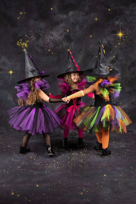 Mia Belle Girls Deluxe Witch Trio Tutu Costume Dress