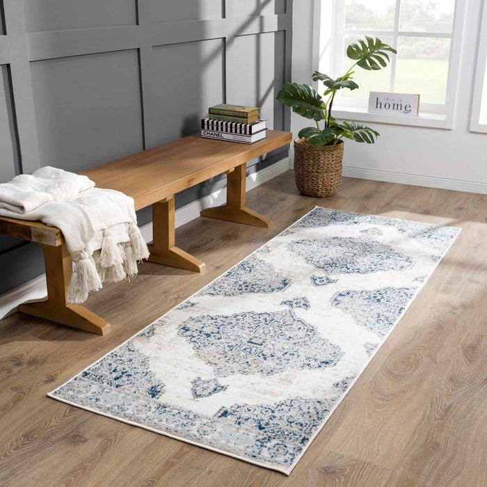 Hauteloom Amir Blue Medallion Area Rug