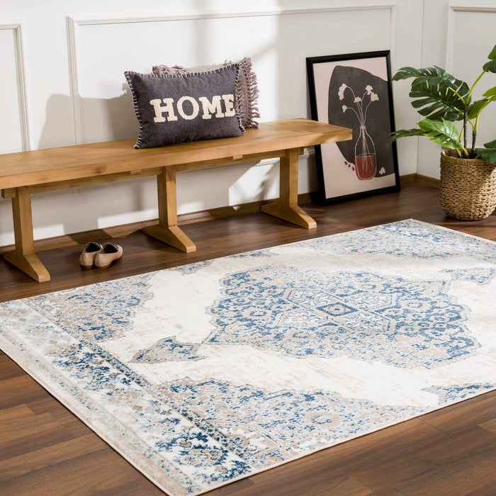 Hauteloom Amir Blue Medallion Area Rug