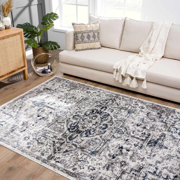 Hauteloom Buenaventura Cream & Navy Area Rug