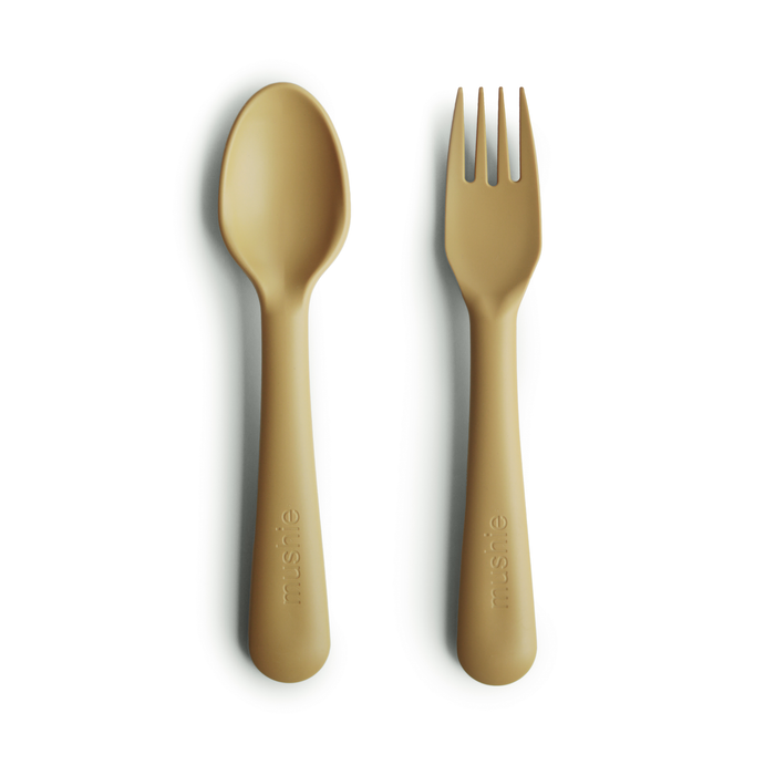 Mushie Dinnerware Fork and Spoon Set