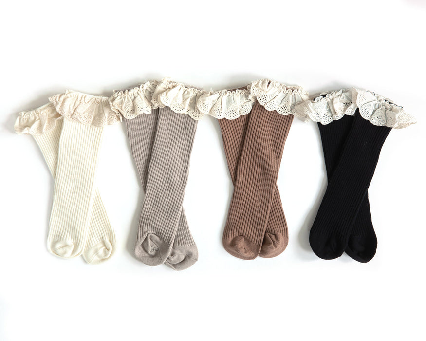 Reverie Threads Lessie High Socks in Ivory