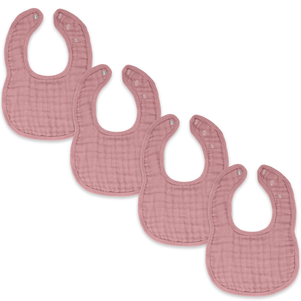 Comfy Cubs Muslin Cotton Baby Bibs - Mauve